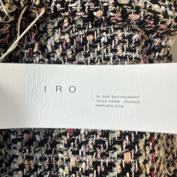 NWT IRO Paris tweed short sash high-waist, Vany frayed bouclé tweed. - Picture 4 of 12
